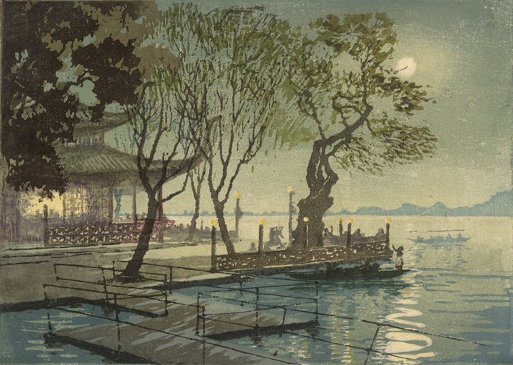 Autumn Moon on a Calm Lake - Ren Qingbiao (任清彪)